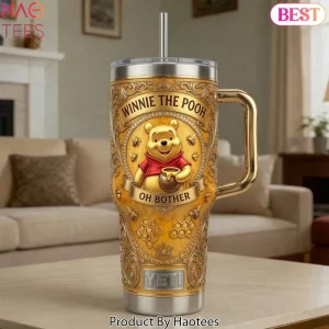 Winnie the Pooh Oh Bother Luxury Gold 3D 40oz Tumbler with Handle