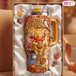 Winnie The Pooh Tis The Season Autumn 40oz Tumbler Winnie The Pooh Tis The Season Autumn 40oz Tumbler