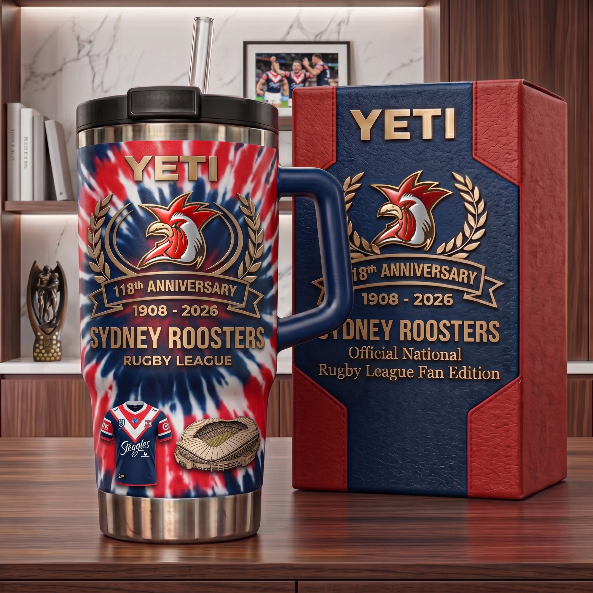 Sydney Roosters 118th Anniversary Limited Edition Handle Tumbler Sydney Roosters 118th Anniversary Limited Edition Handle Tumbler
