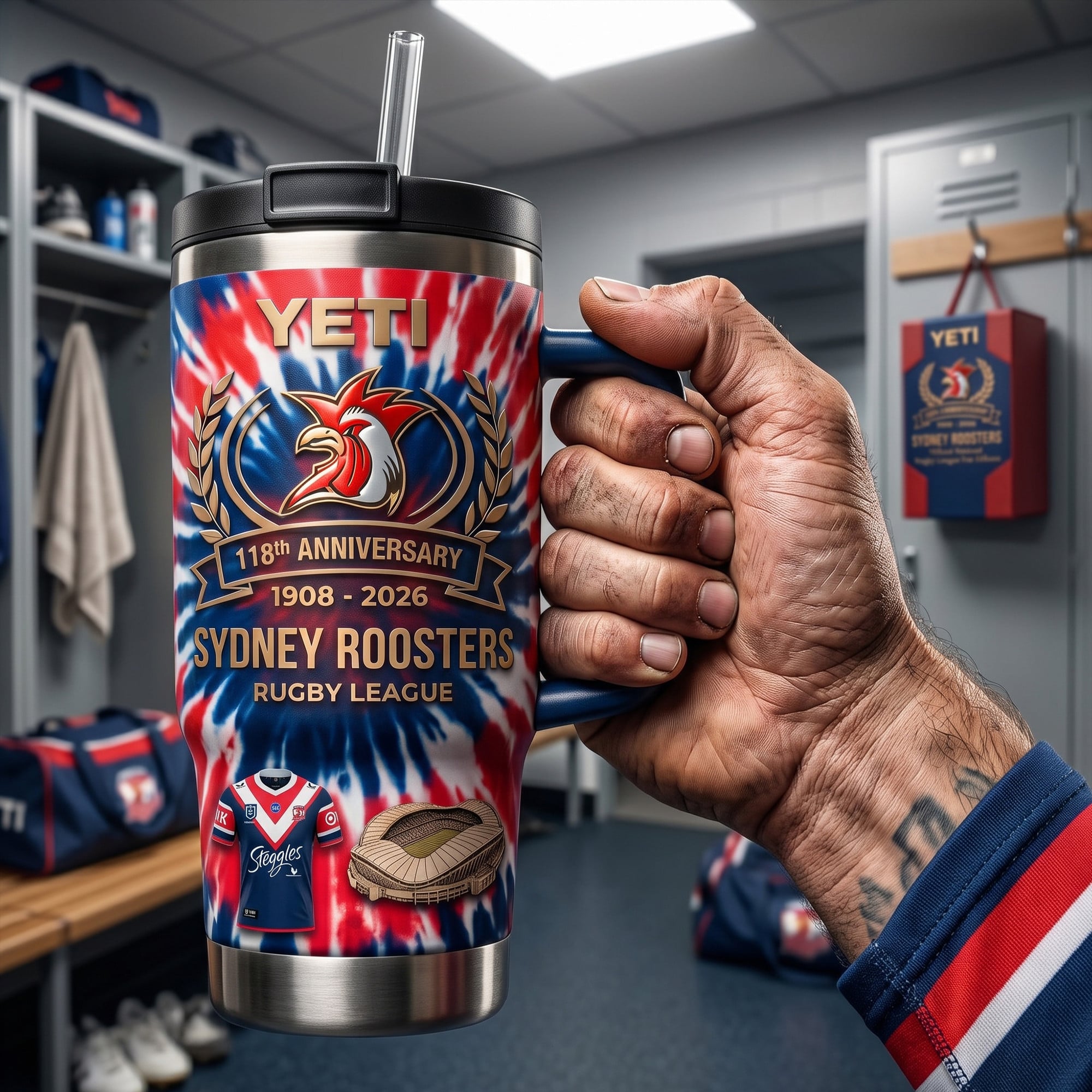 Sydney Roosters 118th Anniversary Limited Edition Handle Tumbler Sydney Roosters 118th Anniversary Limited Edition Handle Tumbler