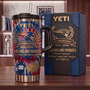 New England Patriots 66th Anniversary 1960-2026 Tie Dye Tumbler New England Patriots 66th Anniversary 1960-2026 Tie Dye Tumbler
