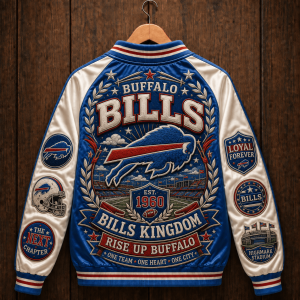 Buffalo Bills Premium Satin Streetwear Baseball Jacket Buffalo Bills Premium Satin Streetwear Baseball Jacket