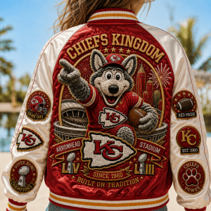 Kansas City Chiefs Premium Satin Streetwear Baseball Jacket Kansas City Chiefs Premium Satin Streetwear Baseball Jacket