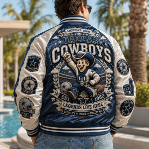 Dallas Cowboys Premium Satin Streetwear Baseball Jacket