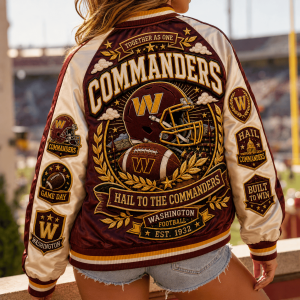 Washington Commanders Premium Satin Streetwear Baseball Jacket