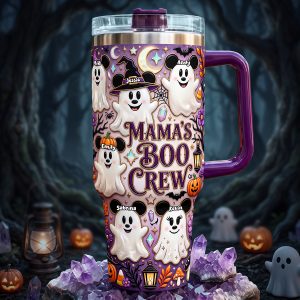 Mamas Boo Crew Halloween Ghost Personalized 40oz Tumbler