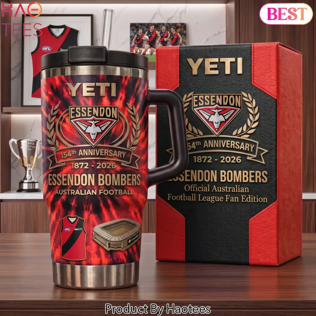 Essendon Bombers 154th Anniversary Limited Edition Handle Tumbler Essendon Bombers 154th Anniversary Limited Edition Handle Tumbler