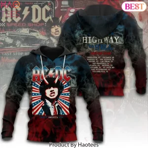 AC DC Highway To Hell PWR UP Tour Graphic All Over Print Hoodie