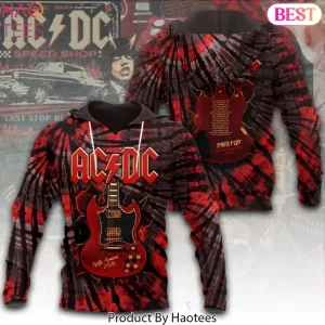 AC/DC PWR UP North America 2026 Tour Red Tie Dye Hoodie