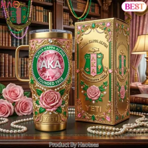 Alpha Kappa Alpha AKA Gold Floral Luxury Insulated Tumbler