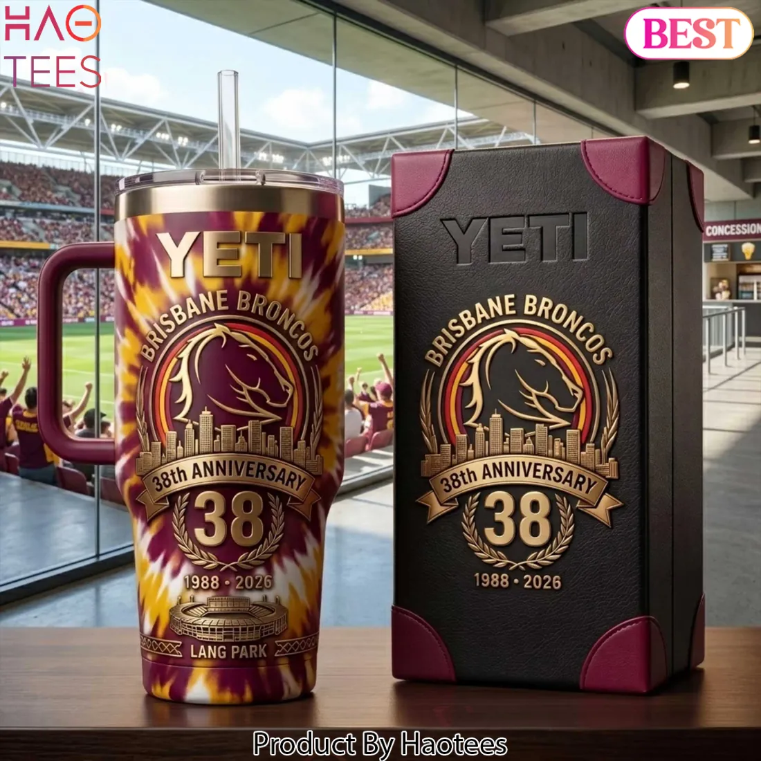 Brisbane Broncos 38th Anniversary Tie Dye Handle Tumbler Brisbane Broncos 38th Anniversary Tie Dye Handle Tumbler
