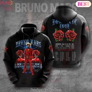 Bruno Mars Romantic Tour Vintage Rose Graphic Hoodie