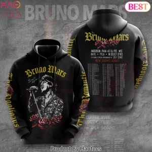 Bruno Mars The Romantic Tour Concert Graphic Pullover Hoodie
