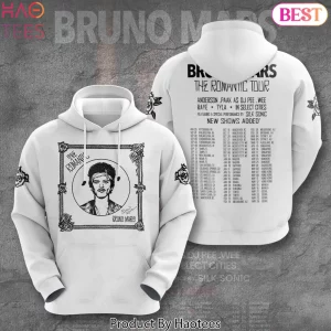 Bruno Mars The Romantic Tour Concert Merch Graphic Pullover Hoodie