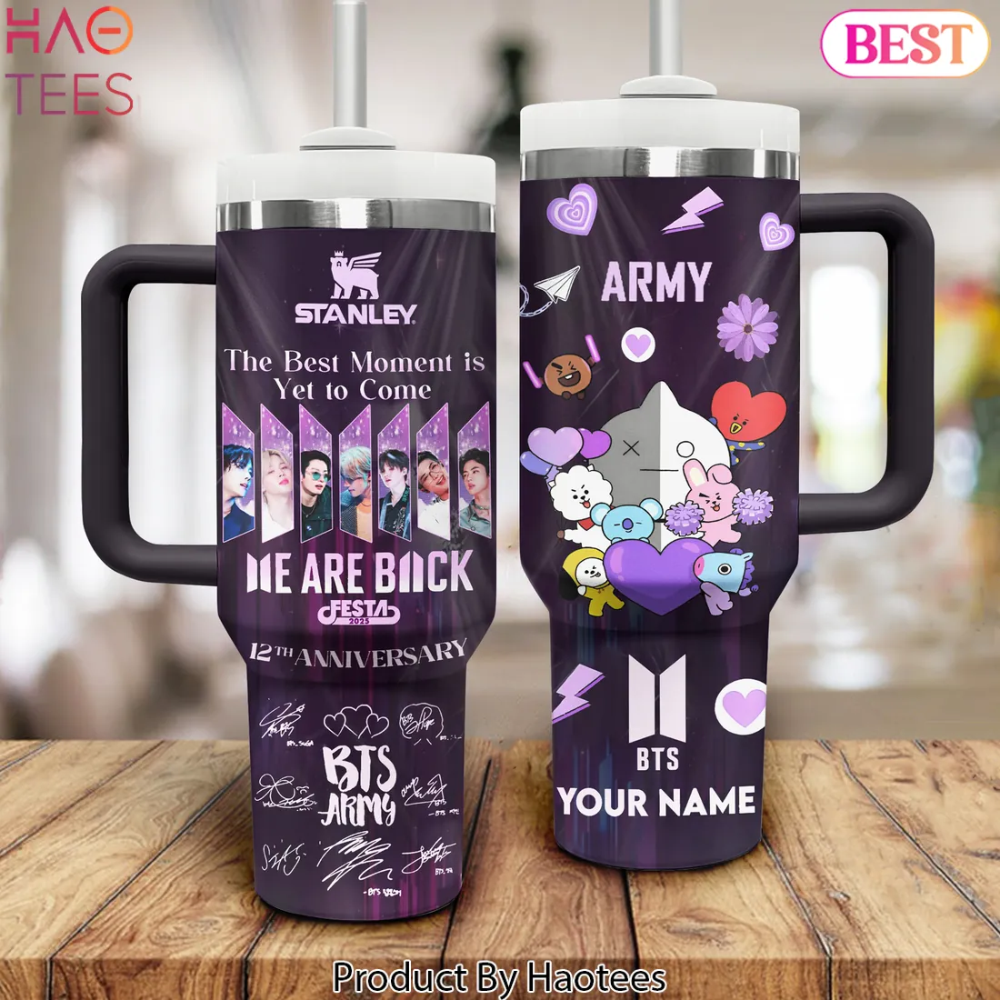 BTS 12th Anniversary Festa Personalized Stanley Handle Tumbler BTS 12th Anniversary Festa Personalized Stanley Handle Tumbler