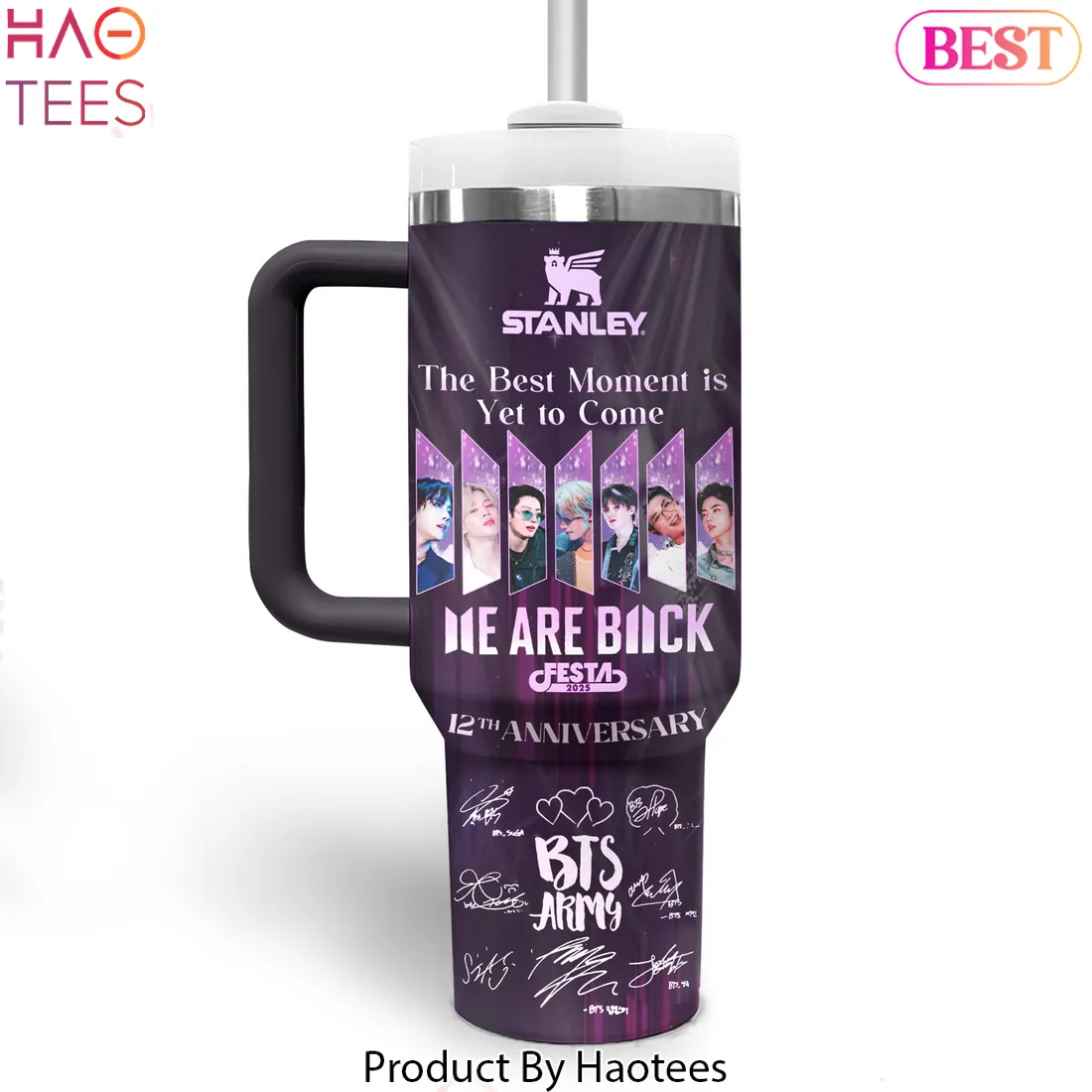 BTS 12th Anniversary Festa Personalized Stanley Handle Tumbler BTS 12th Anniversary Festa Personalized Stanley Handle Tumbler