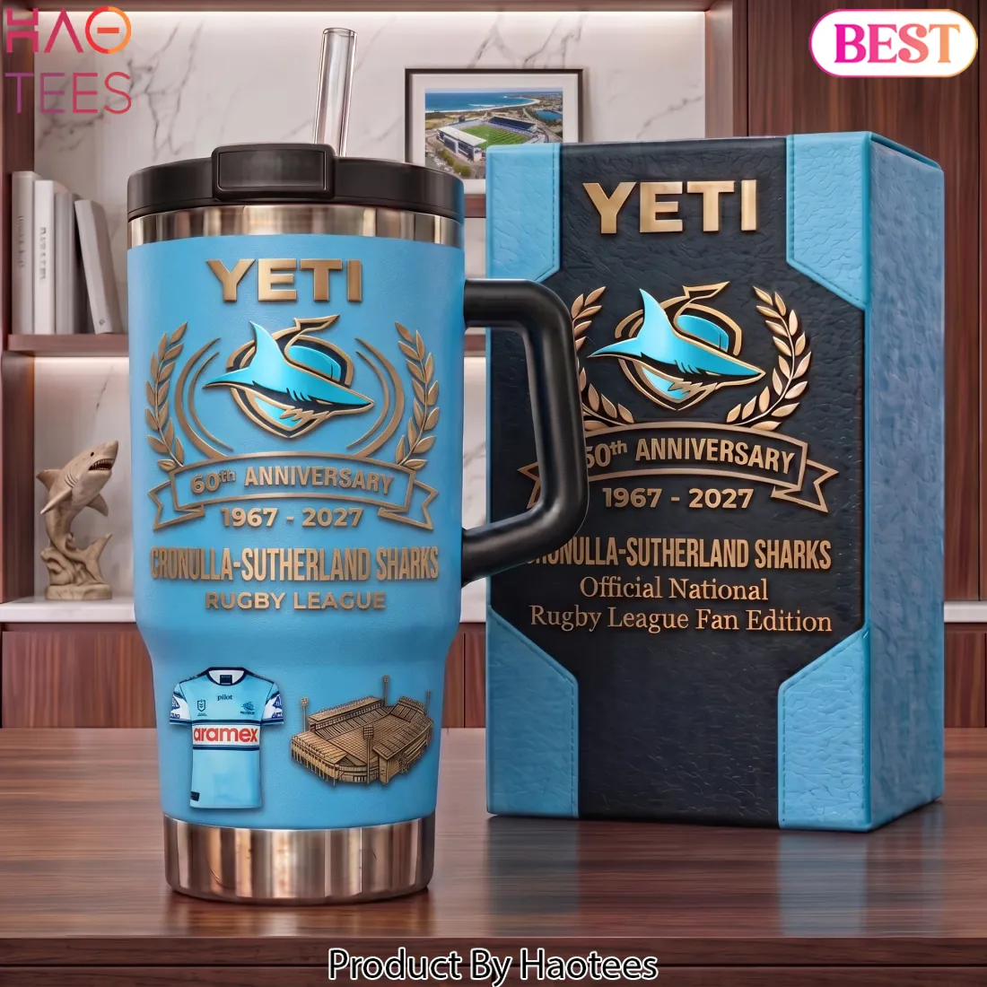 Cronulla Sutherland Sharks 60th Anniversary Limited Edition Tumbler Cronulla Sutherland Sharks 60th Anniversary Limited Edition Tumbler