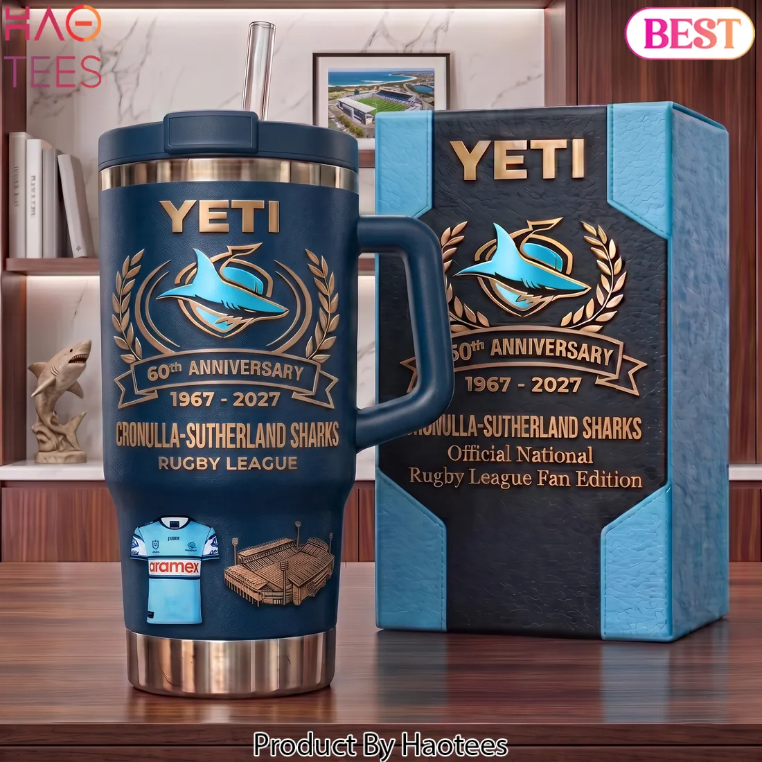 Cronulla Sutherland Sharks 60th Anniversary Limited Edition Tumbler Cronulla Sutherland Sharks 60th Anniversary Limited Edition Tumbler