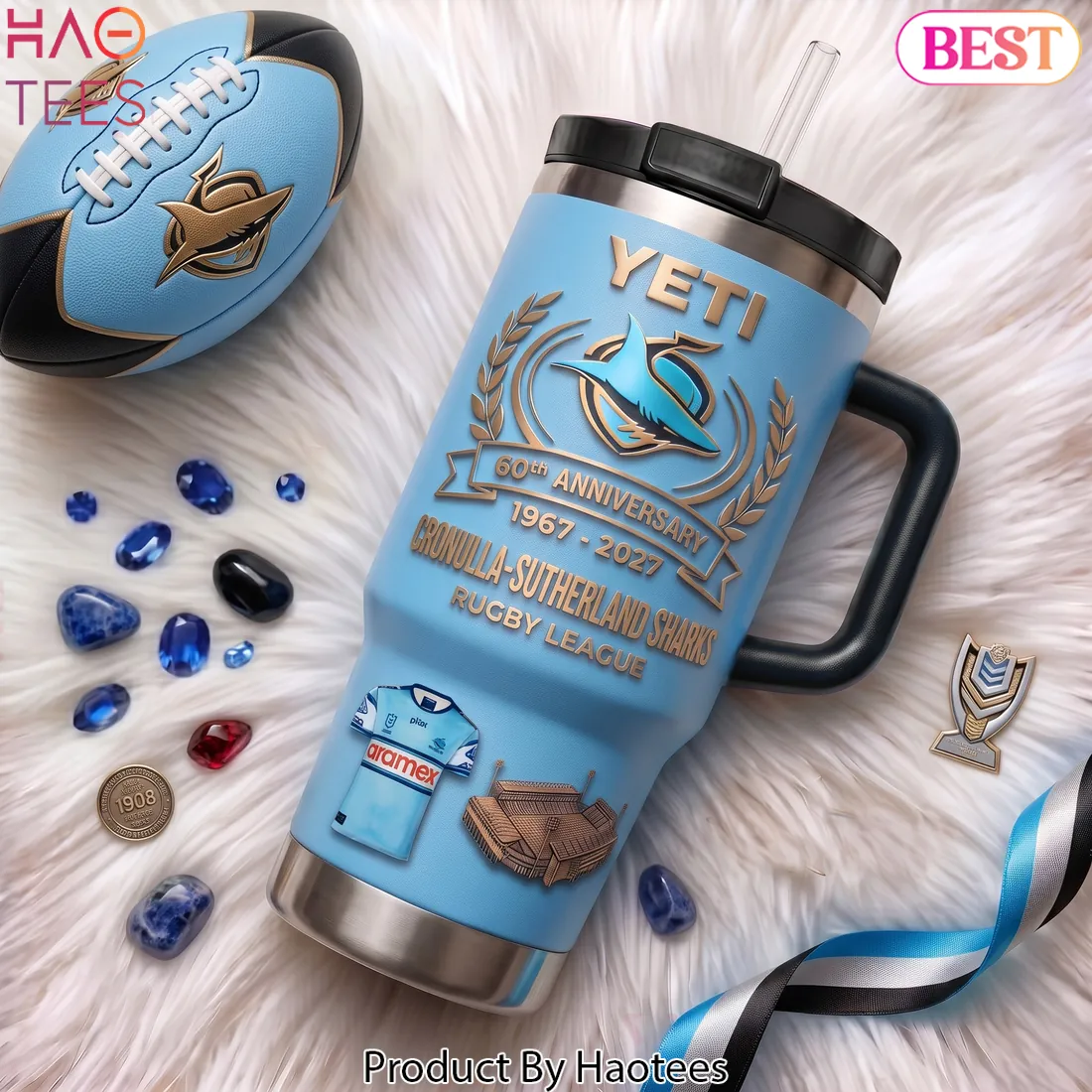 Cronulla Sutherland Sharks 60th Anniversary Limited Edition Tumbler Cronulla Sutherland Sharks 60th Anniversary Limited Edition Tumbler