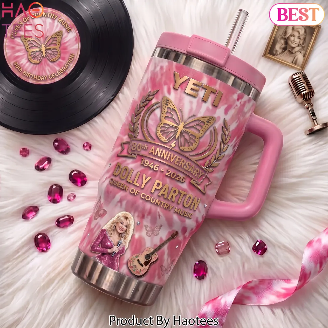 Dolly Parton 80th Anniversary Queen Of Country Music Handle Tumbler Dolly Parton 80th Anniversary Queen Of Country Music Handle Tumbler