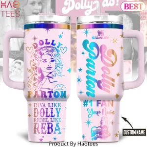 Dolly Parton Personalized Pink Gradient Handle Tumbler