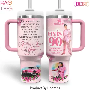 Elvis Presley 90th Birthday Celebration Pink Stanley Tumbler