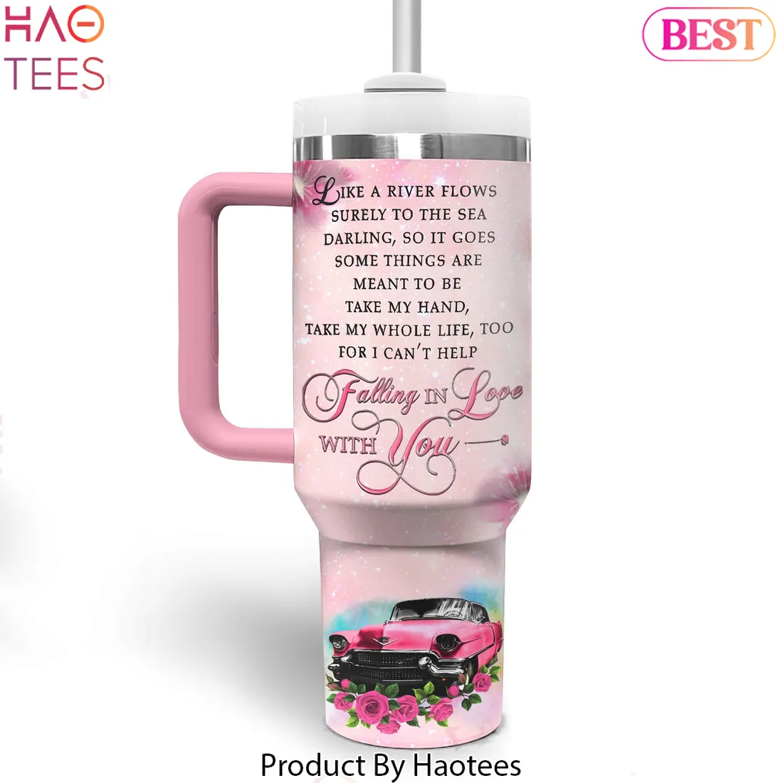 Elvis Presley 90th Birthday Celebration Pink Stanley Tumbler Elvis Presley 90th Birthday Celebration Pink Stanley Tumbler