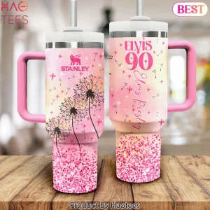 Elvis Presley 90th Birthday Pink Dandelion Anniversary Tumbler