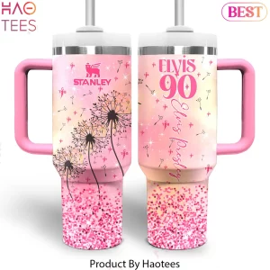 Elvis Presley 90th Birthday Pink Dandelion Anniversary Tumbler
