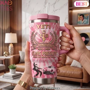 Elvis Presley 91st Anniversary King Of Rock N Roll Pink Tie Dye Tumbler