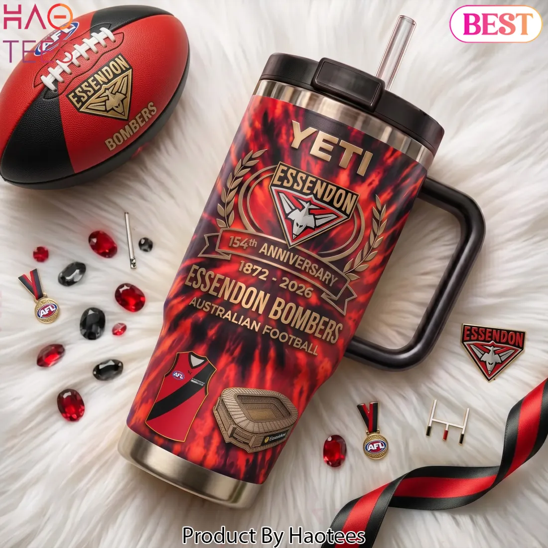 Essendon Bombers 154th Anniversary Limited Edition Handle Tumbler Essendon Bombers 154th Anniversary Limited Edition Handle Tumbler
