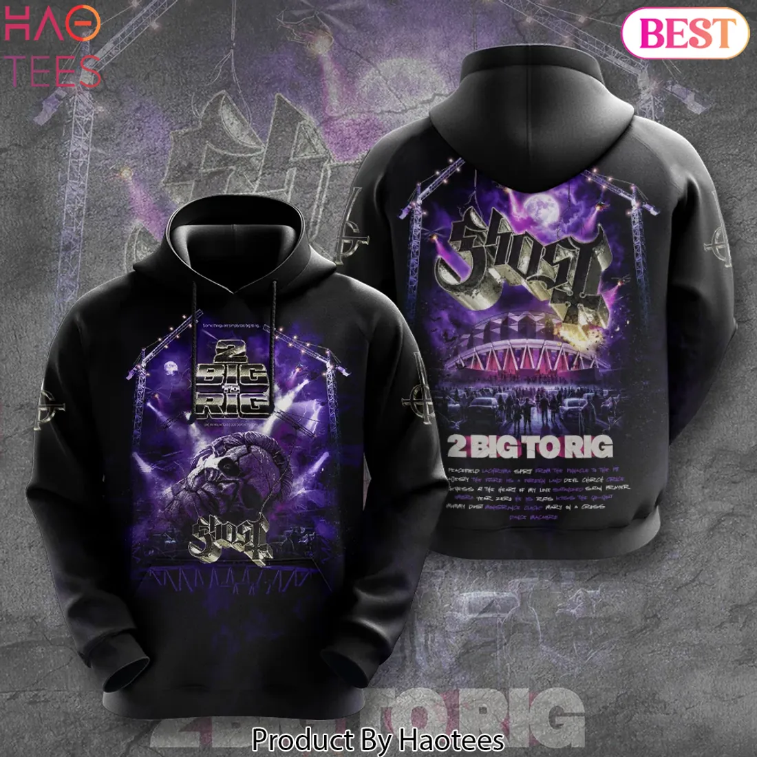 Ghost Band 2 Big To Rig Concert Tour Graphic Pullover Hoodie Ghost Band 2 Big To Rig Concert Tour Graphic Pullover Hoodie