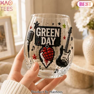 Green Day Rock Band 3D Graphic Premium Whiskey Glass