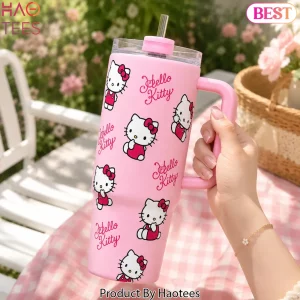 Hello Kitty Pink Insulated Travel Mug with Handle Tumbler
