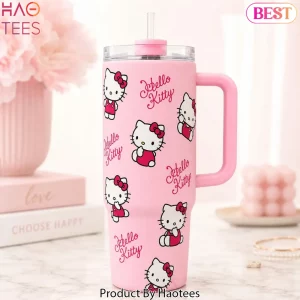 Hello Kitty Pink Insulated Travel Mug with Handle Tumbler