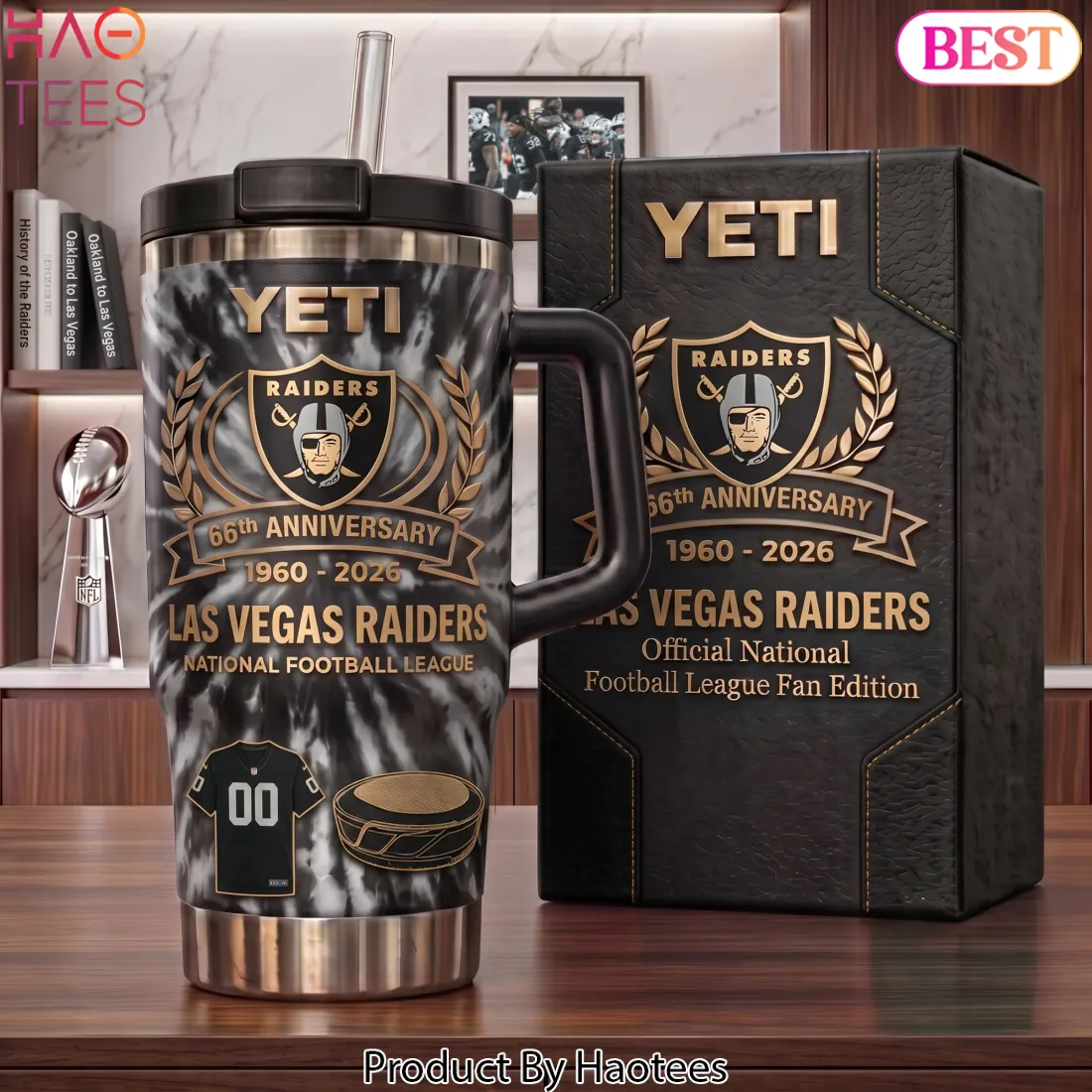 Las Vegas Raiders 66th Anniversary 1960-2026 Yeti Handle Tumbler Las Vegas Raiders 66th Anniversary 1960-2026 Yeti Handle Tumbler
