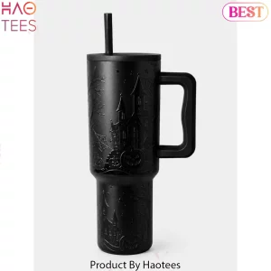 Matte Black Halloween Haunted House 40oz Travel Tumbler