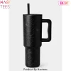 Matte Black Spider Web Halloween 40oz Insulated Tumbler
