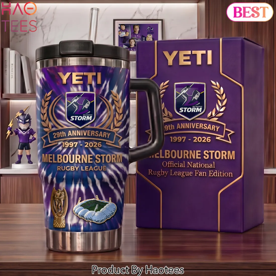 Melbourne Storm NRL 29th Anniversary Special Edition Purple Handle Tumbler Melbourne Storm NRL 29th Anniversary Special Edition Purple Handle Tumbler