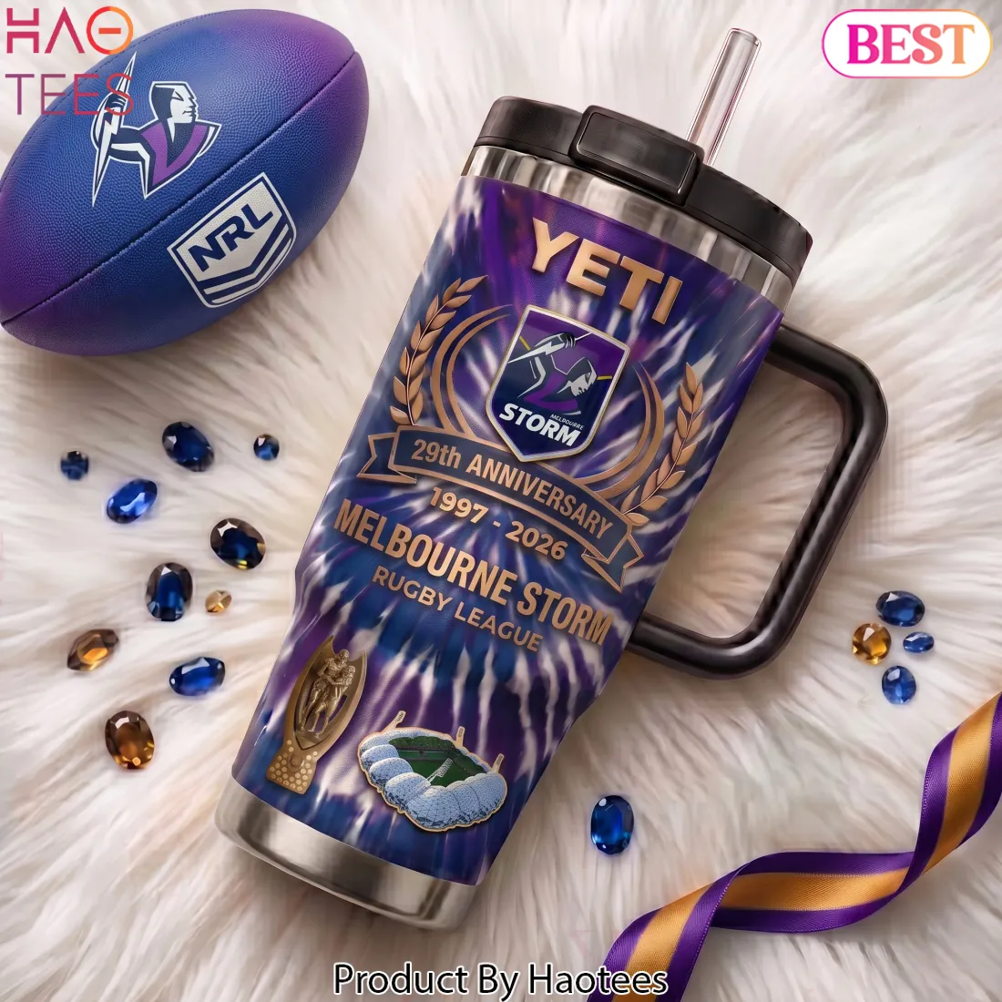 Melbourne Storm NRL 29th Anniversary Special Edition Purple Handle Tumbler Melbourne Storm NRL 29th Anniversary Special Edition Purple Handle Tumbler