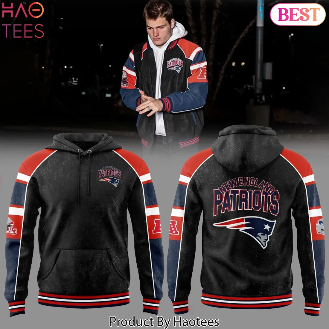 New England Patriots G-III Sports Varsity Style Graphic Hoodie New England Patriots G-III Sports Varsity Style Graphic Hoodie