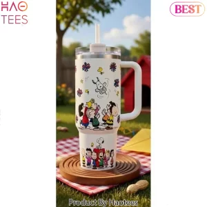 Peanuts Snoopy Gang Character Print 40oz Insulated Tumbler