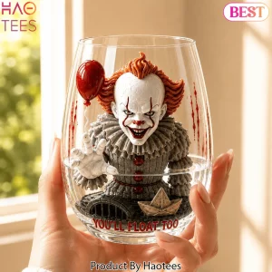 Pennywise You’ll Float Too Horror Movie 3D Whiskey Glass