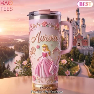 Personalized Aurora Princess 3D Floral Insulated Tumbler Personalized Aurora Princess 3D Floral Insulated Tumbler