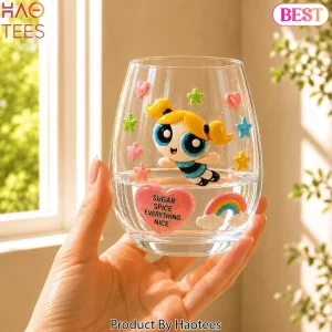 Powerpuff Girls Bubbles Sugar Spice Everything Nice Whiskey Glass