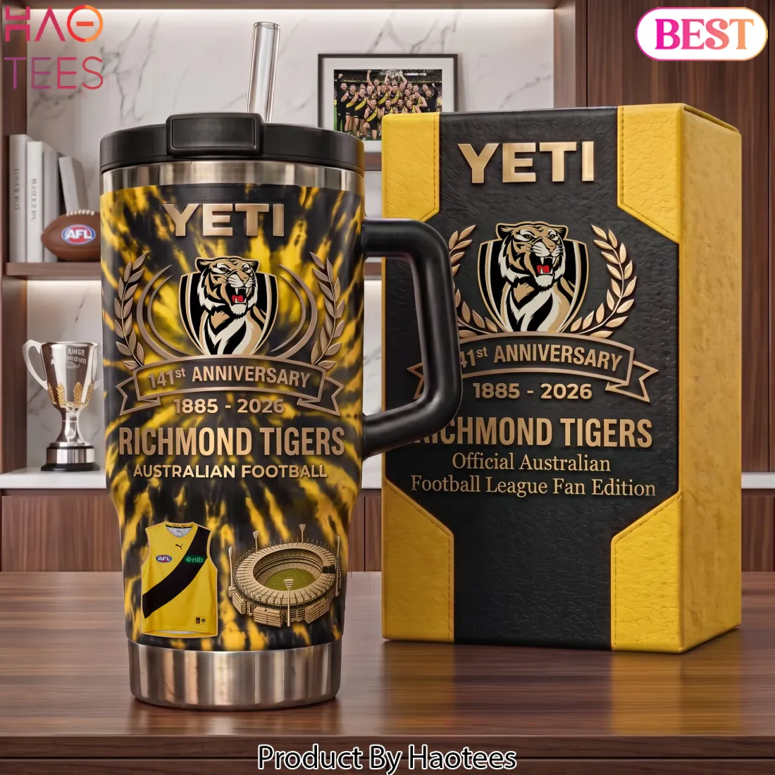 Richmond Tigers 141st Anniversary AFL Commemorative Tumbler Richmond Tigers 141st Anniversary AFL Commemorative Tumbler