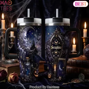 Seraphina Gothic Moon And Castle Personalized 40oz Tumbler