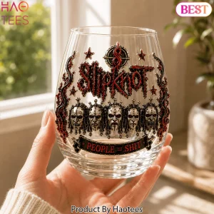 Slipknot People Equals Shit Band Logo Premium Whiskey Glass