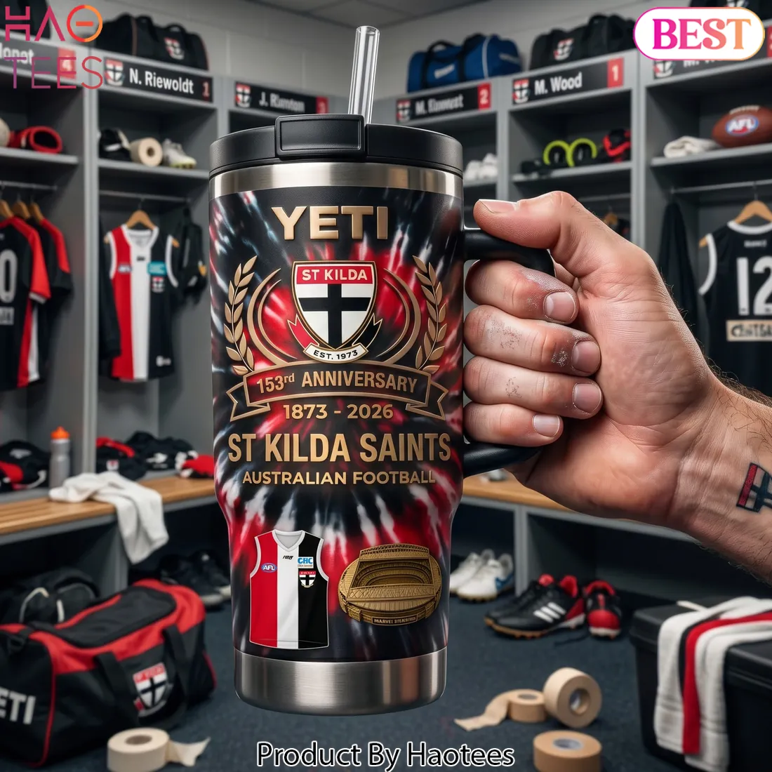 St Kilda Saints 153rd Anniversary AFL Commemorative Handle Tumbler St Kilda Saints 153rd Anniversary AFL Commemorative Handle Tumbler