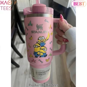 Stanley Minions Banana Print Pink Quencher H2.0 Tumbler